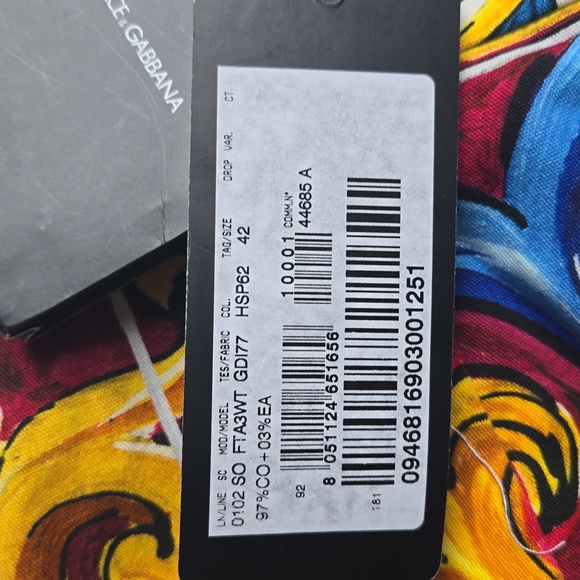 Dolce & Gabanna Women Poplin Shorts Cream Orange Blue Print-Size 42M - Picture 4 of 12